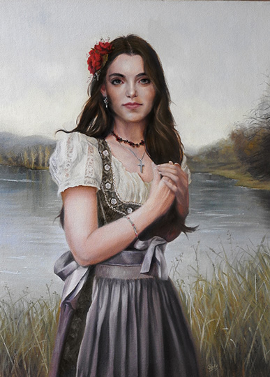 Portrait painting, oil on canvas