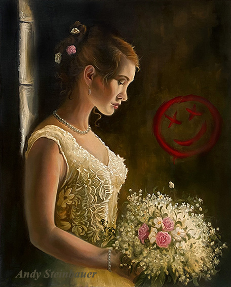 Smile for the Bride, oil painting, Andy Steinbauer