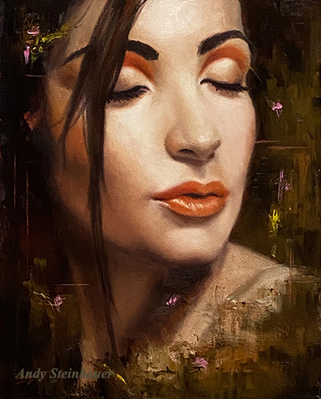 Portrait Anna, oil painting, Andrea Steinbauer