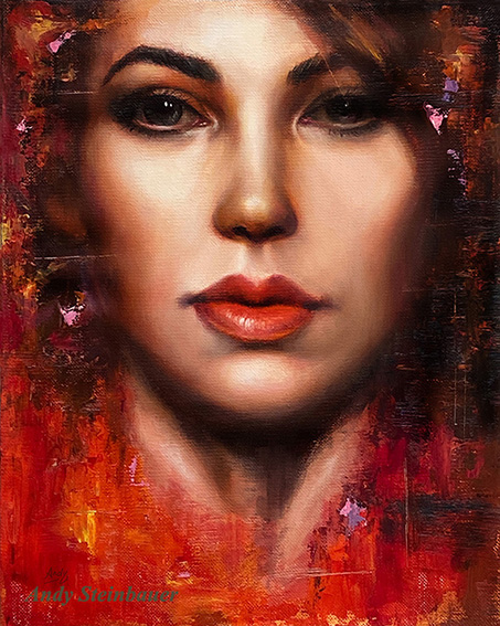 Porrait Julia, oil painting, Andrea Seinbauer