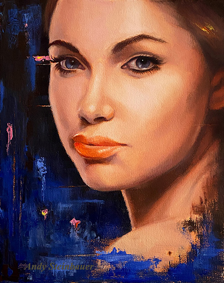 Portrait Lisa, oil painting, Andrea Steinbauer